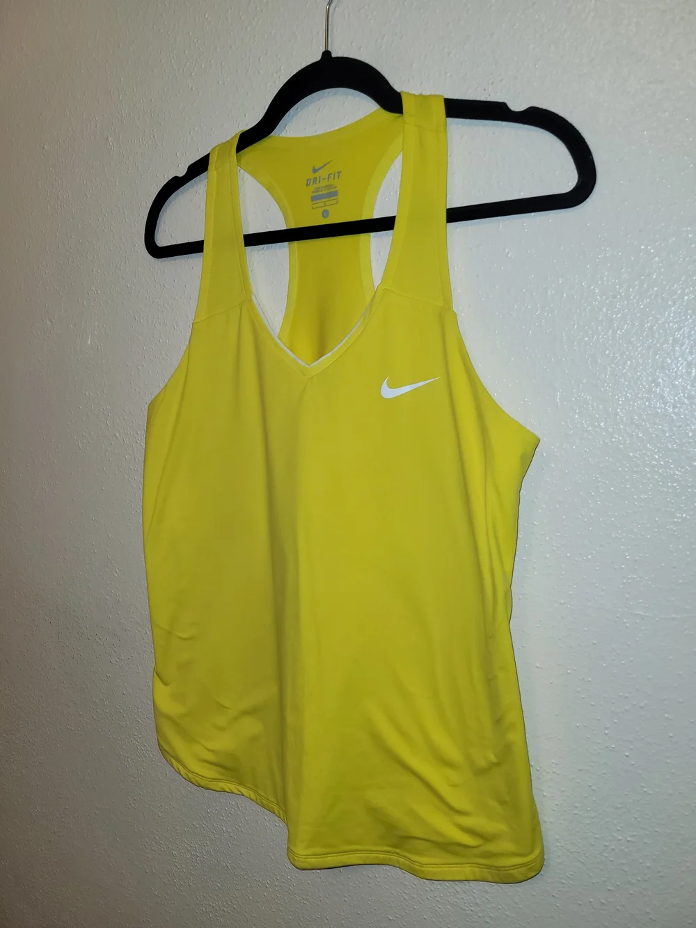 Nike Dri-FIT Women's Yellow Racerback Tank Top Large